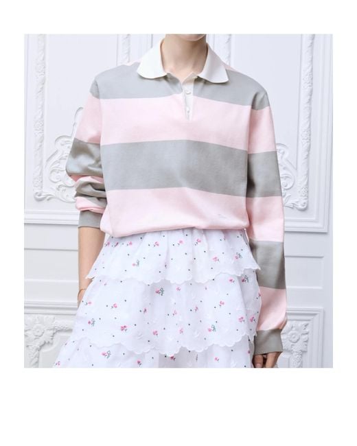 Dior Gray Marinière Long-Sleeved Polo Shirt