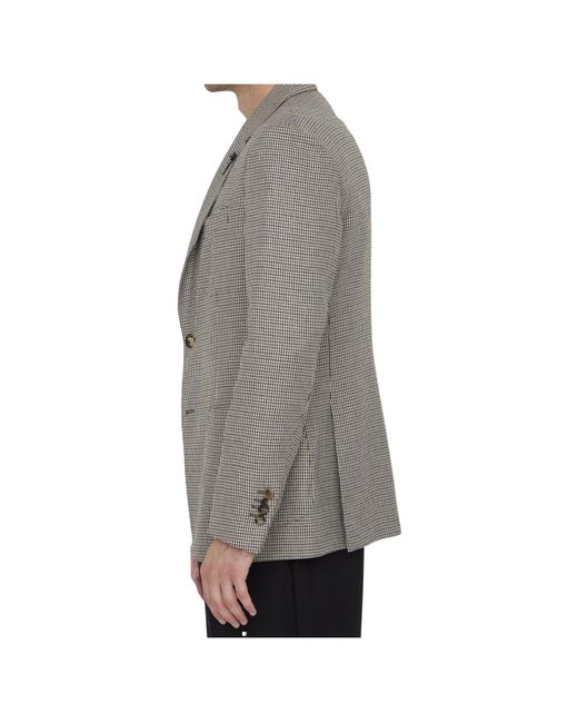 Lardini Gray Houndstooth Single-Breasted Blazer for men