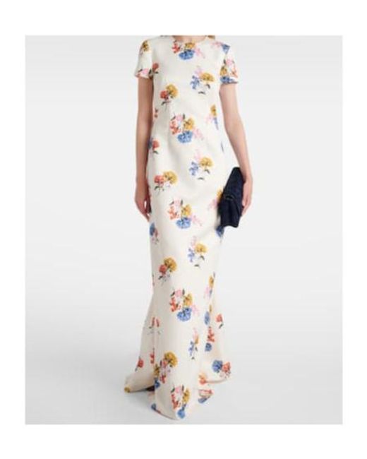 Emilia Wickstead White Fosette Floral Maxi Dress