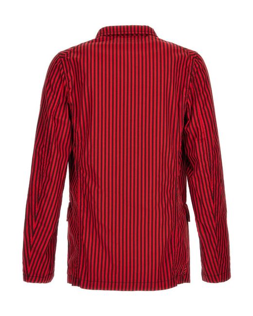 Comme des Garçons Red Striped Buttoned Blazer for men