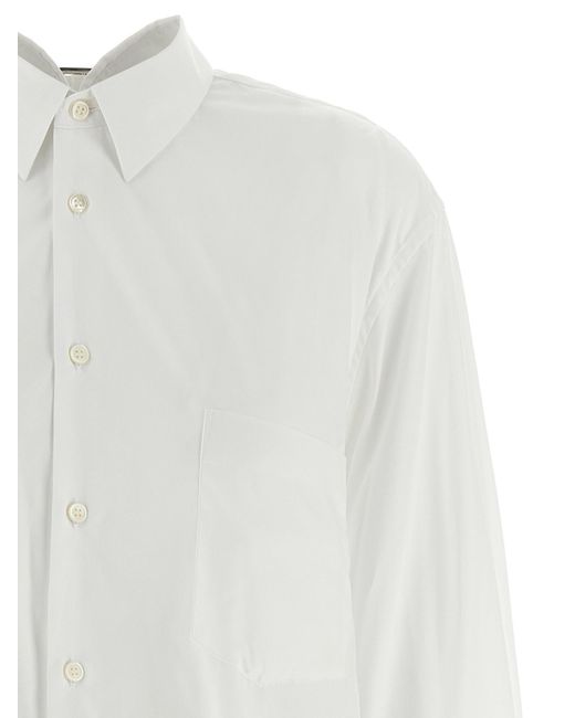 Comme des Garçons White Comme Des Garçons Asymmetric Hem Button-Up Shirt