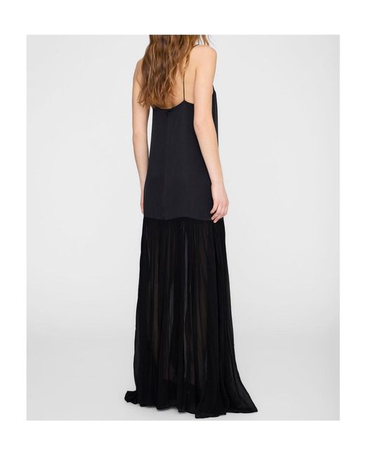 Anine Bing Black Clementine Pleated Maxi Dress