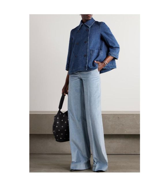 Altuzarra Blue Double-Breasted Denim Jacket