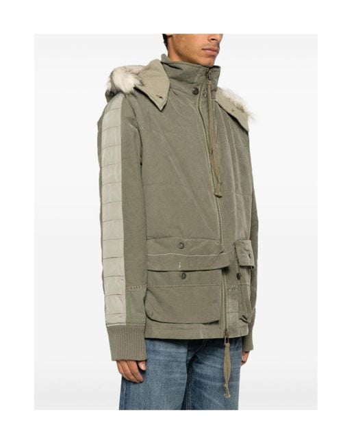 Greg Lauren Green Army Tent Retro Zip-Up Jacket for men