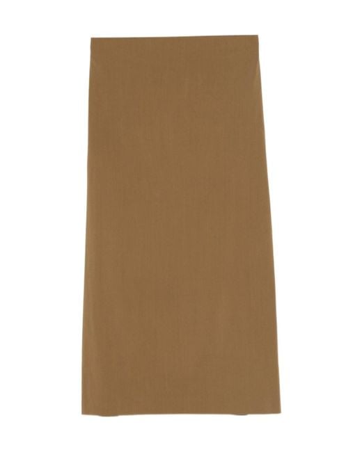 Alberta Ferretti Natural Wool-Blend Pencil Skirt