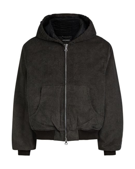 Our Legacy Black Bank Quilted Corduroy Jacket for men