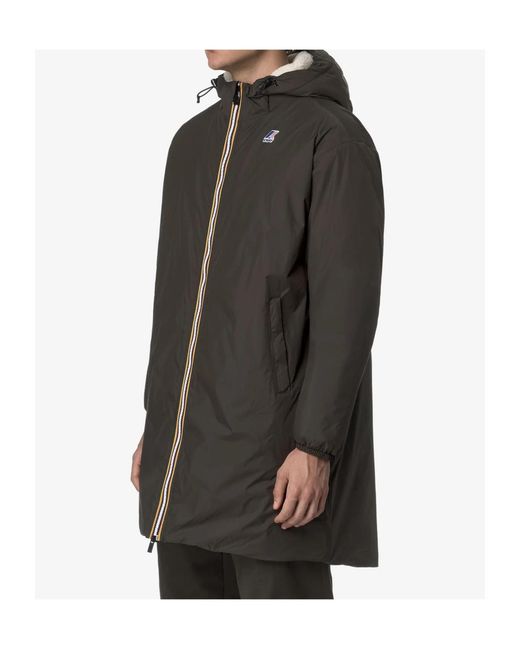 K-Way Brown Le Vrai 4.0 Teddy Hooded Jacket for men