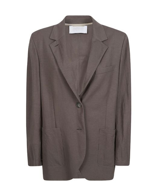 Harris Wharf London Brown Single-Breasted Blazer