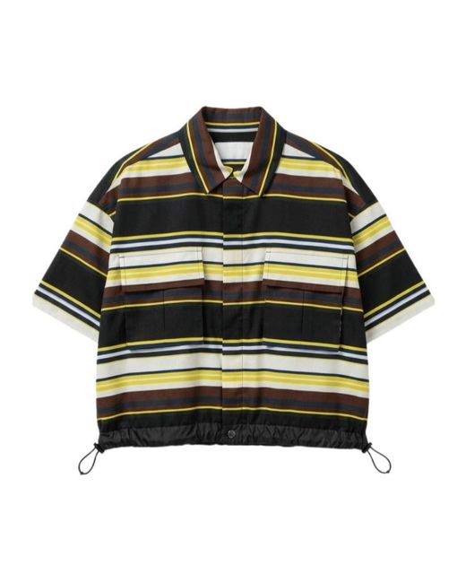 Sacai Black Short-Sleeved Polo Shirt