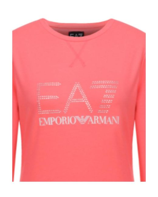 EA7 Pink Logo Long-Sleeved Sweater