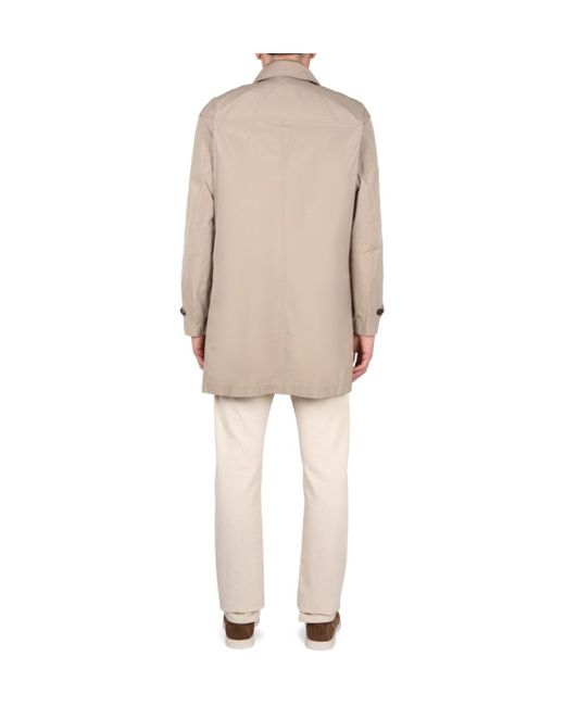 Fay Brown Single-Breasted Utility Coat for men