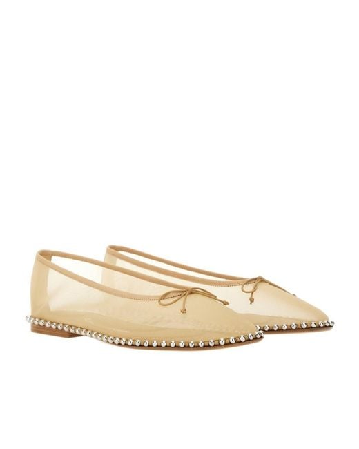 Alexander Wang Natural Studded Mesh Flat Shoes