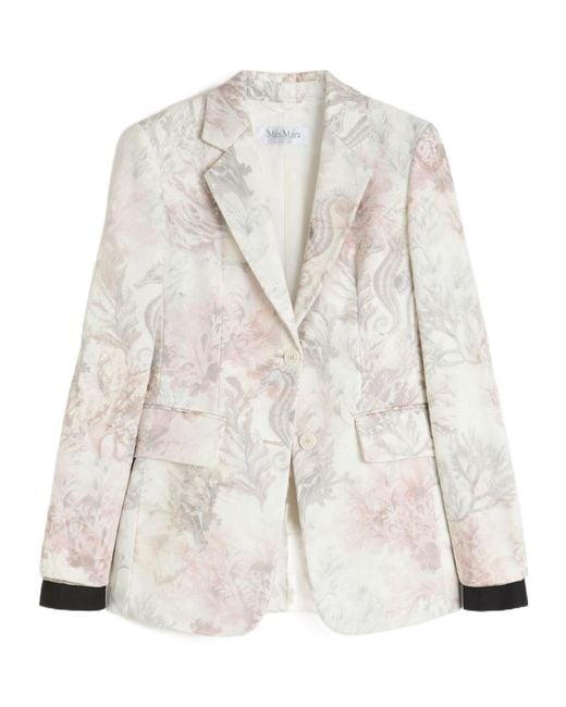 Max Mara Natural Slim Fit Printed Blazer