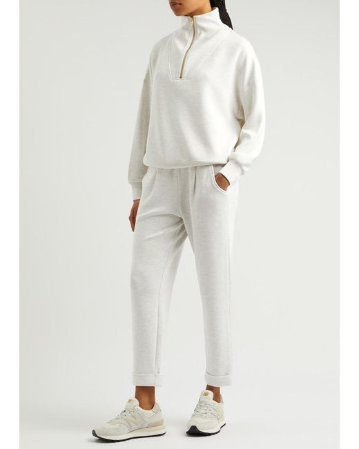 Varley White The Rolled Stretch-Jersey Sweatpants
