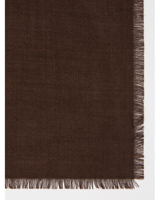 Max Mara Black Curvone Frayed Edge Scarf