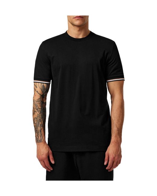 Boss Black Stripedcuff Tshirt for men