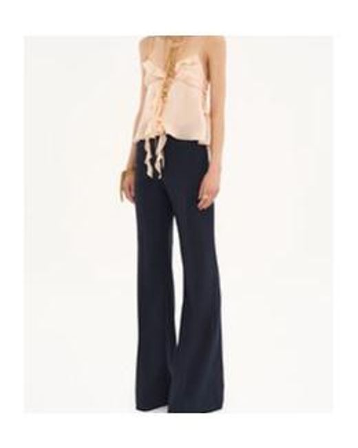 Chloé Blue Belt Loop Wool Bell Bottoms