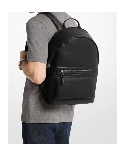 MICHAEL Michael Kors Black Jet Set Pebbled Leather Backpack for men