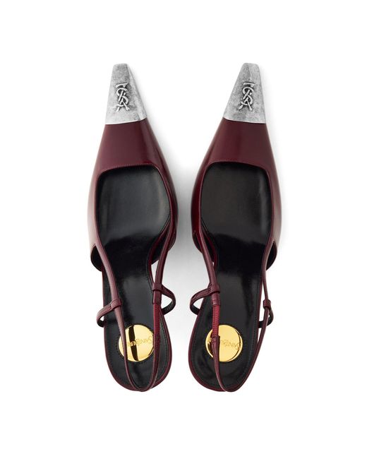 Saint Laurent Purple Pointedtoe Slingback Pumps