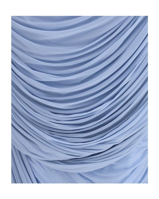 Magda Butrym Blue Draped Midi Skirt