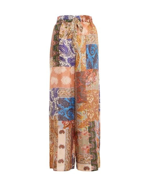 Zimmermann Multicolor Devi Straight-Leg Drawstring Trousers