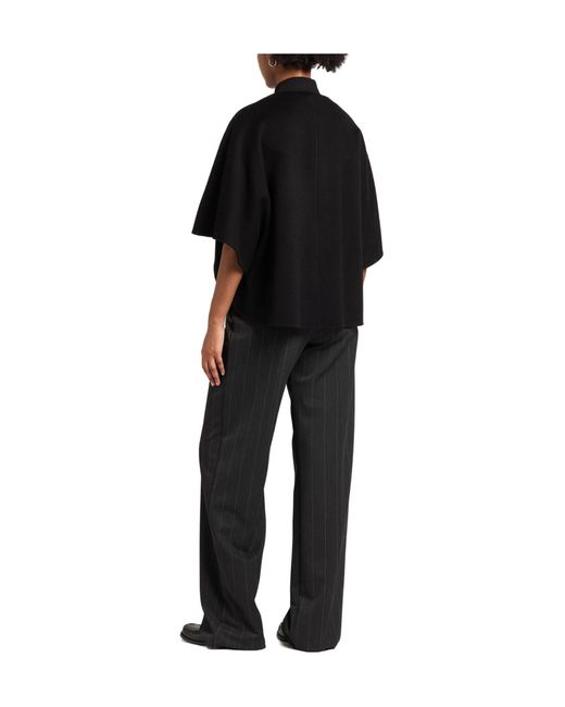 Max Mara Black Solid-Color Cashmere Coat