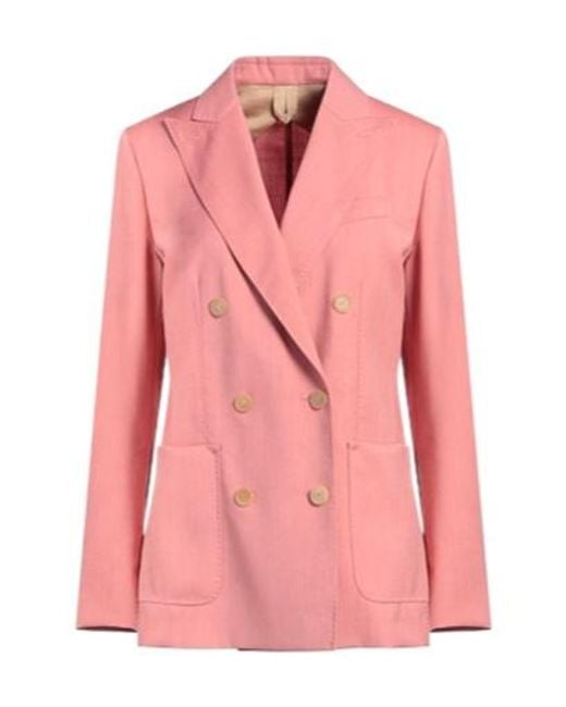 Max Mara Pink Simple Double-Breasted Suit Jacket