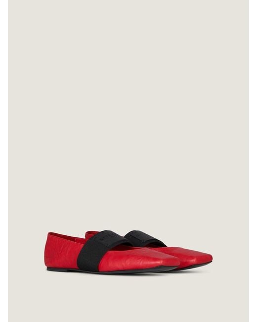 Givenchy Red Sliced Square Ballerinas