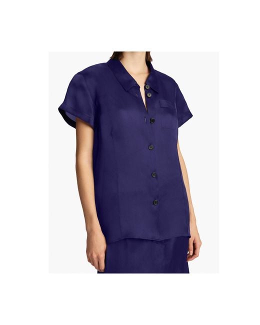 Khaite Blue Keefe Button-Up Blouse