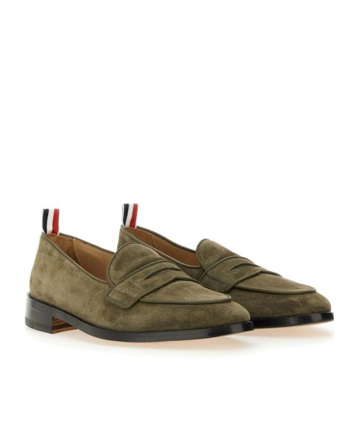 Thom Browne Green Rwb Striped Varsity Penny Loafers for men