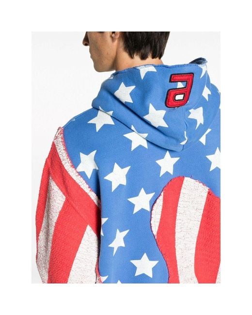 ERL Blue Stars And Stripes Swirl Sweatshirt for men