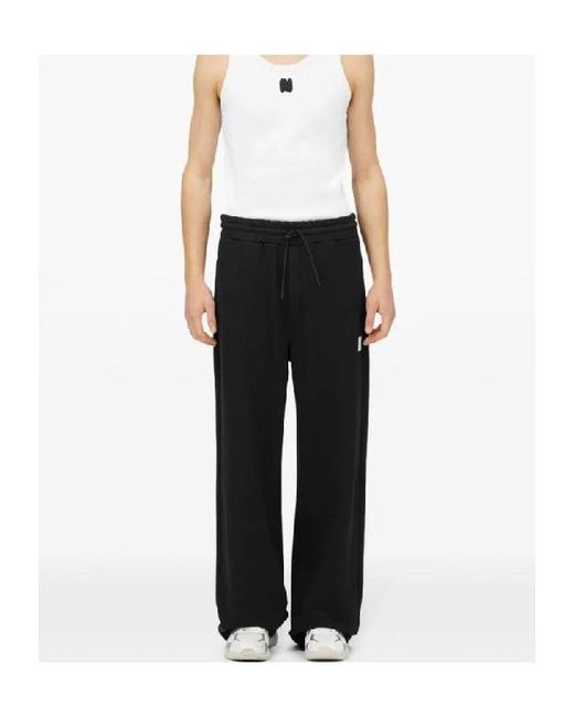 MSGM Black Logo Patch Jogging Trousers for men