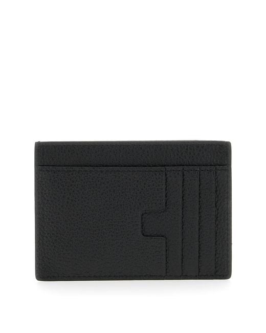 Tom Ford Black Logo Embossed Card Holder for men