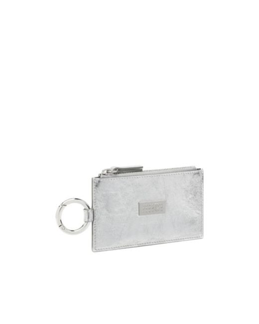 MM6 by Maison Margiela White Zip-Ring Wallet for men