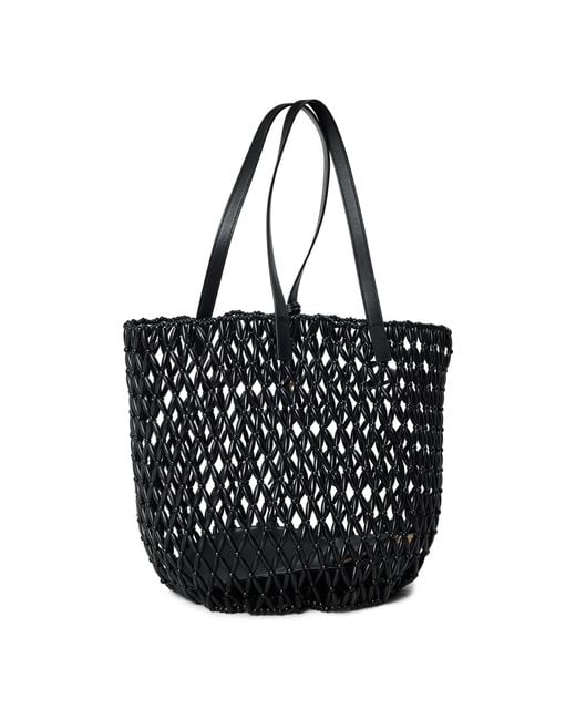 Saint Laurent Black Diamondwoven Tote Bag