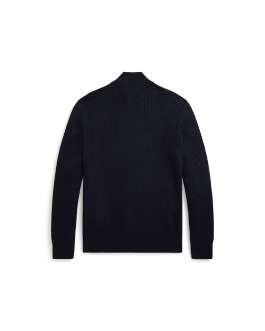 Polo Ralph Lauren Blue Zippered Knit Sweater for men
