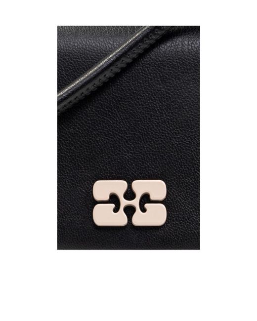 Ganni Black Bou Strapped Wallet