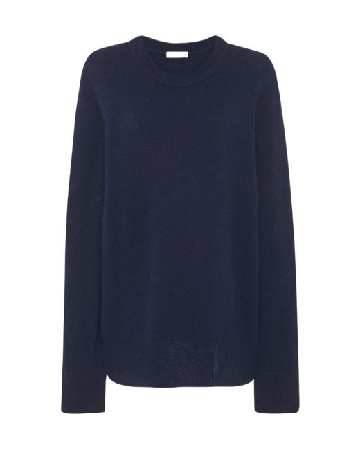 The Row Blue Sibem Ribbed Wool Sweater