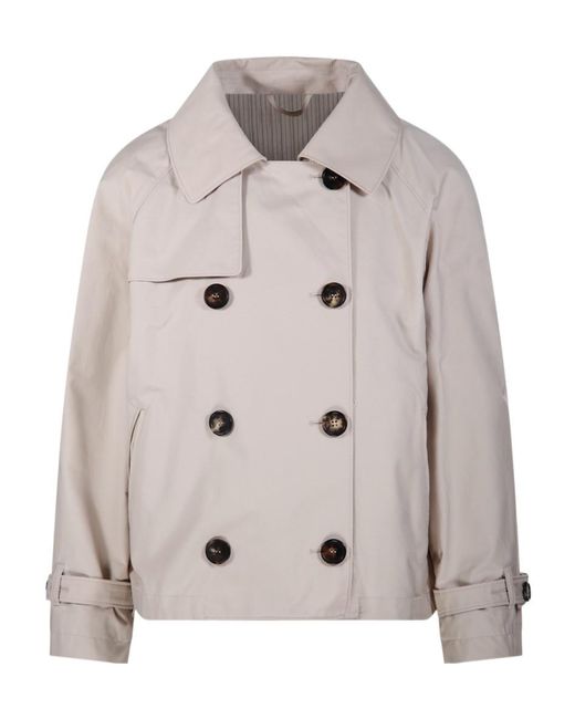 Max Mara Gray The Cube Mtctesoro Double-Breasted Short Jacket