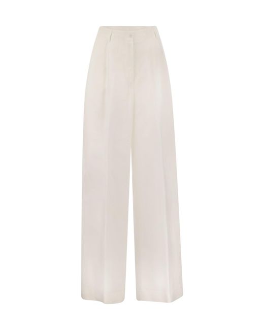 Antonelli White Tulipano Wide-Leg Pants