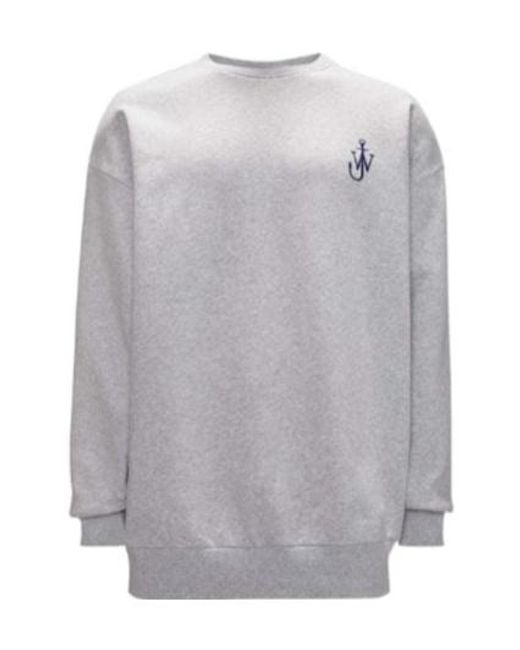 J.W. Anderson Gray Jw Anderson Anchor Embroidered Back Printed Sweatshirt for men