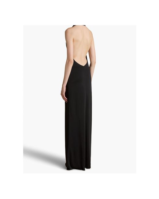 Khaite Black Roza Draped Maxi Dress