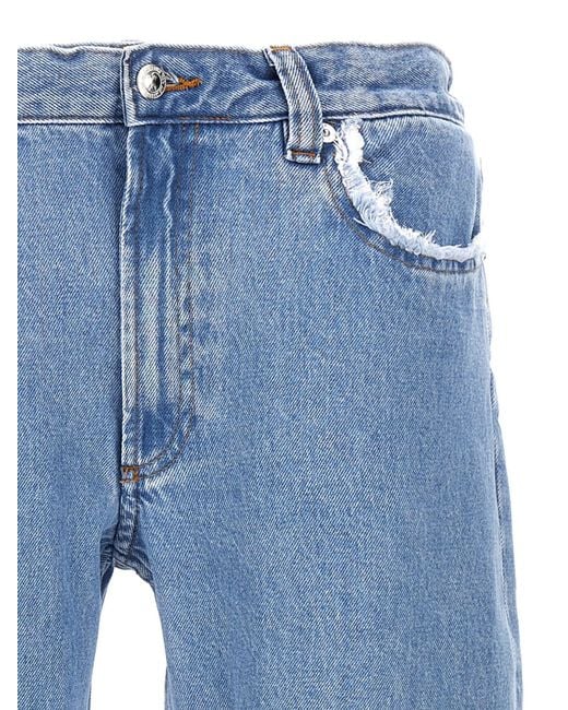 A.P.C. Blue Relaxed Raw Edge Jeans