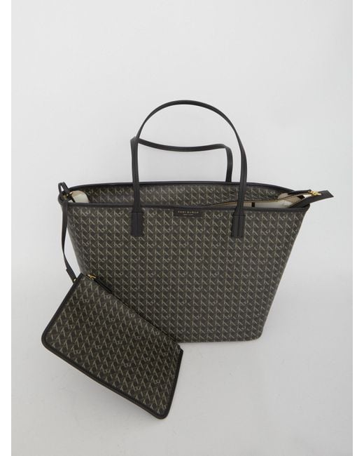 Tory Burch Gray Ever-Ready Zipped Tote Bag
