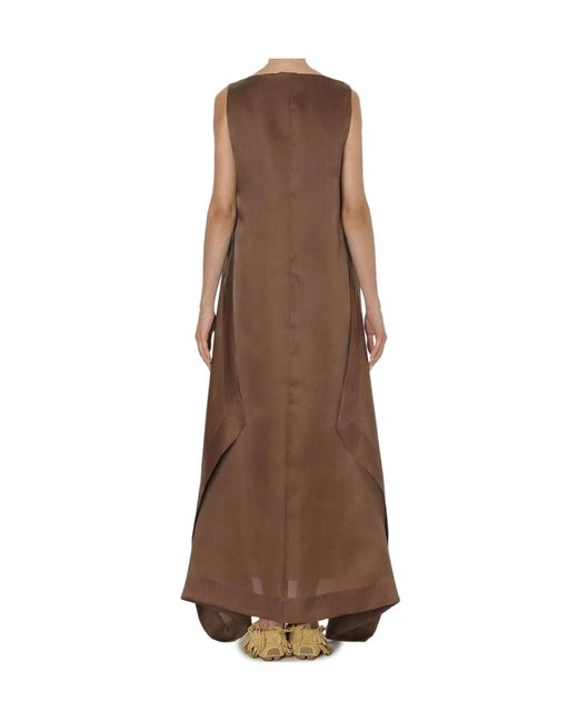 Alberta Ferretti Brown Sleeveless Long Dress