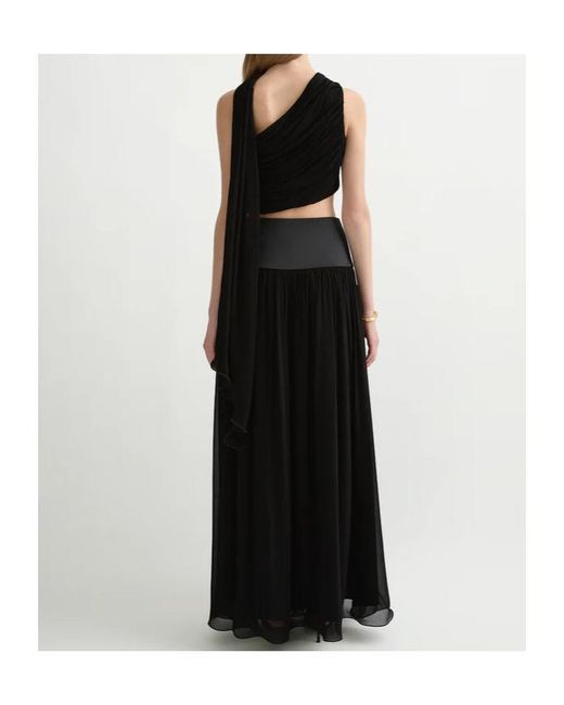 Posse Black Solene Draped One-Shoulder Top