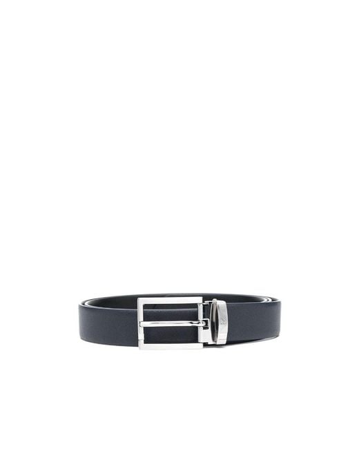 Emporio Armani White Logo Engraved Buckled Belt for men