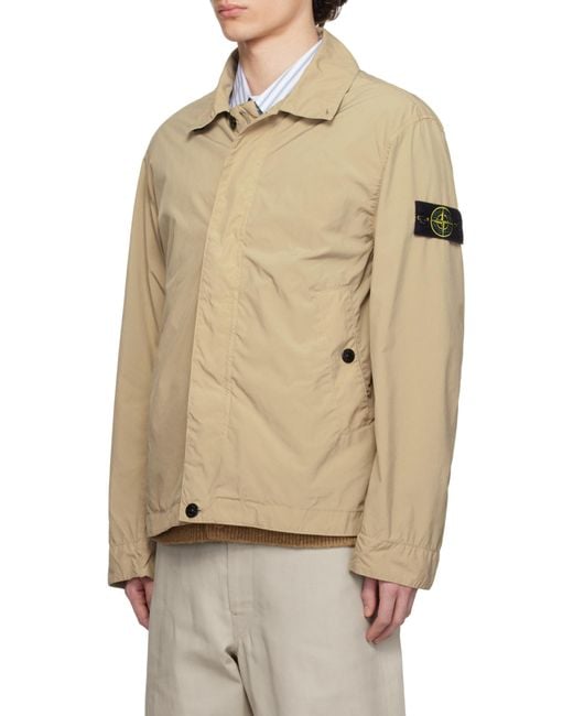 Stone Island Green Touch Poly-Tc Logo Patch Jacket for men