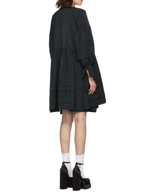 CECILIE BAHNSEN Black V-Neck Wrapped Dress