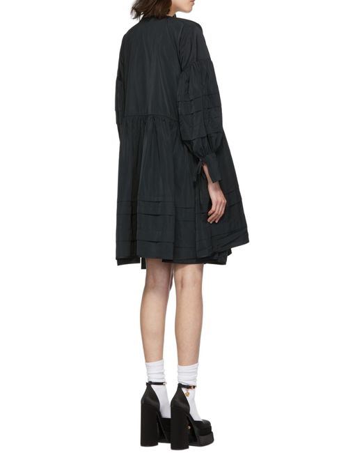 CECILIE BAHNSEN Black V-Neck Wrapped Dress